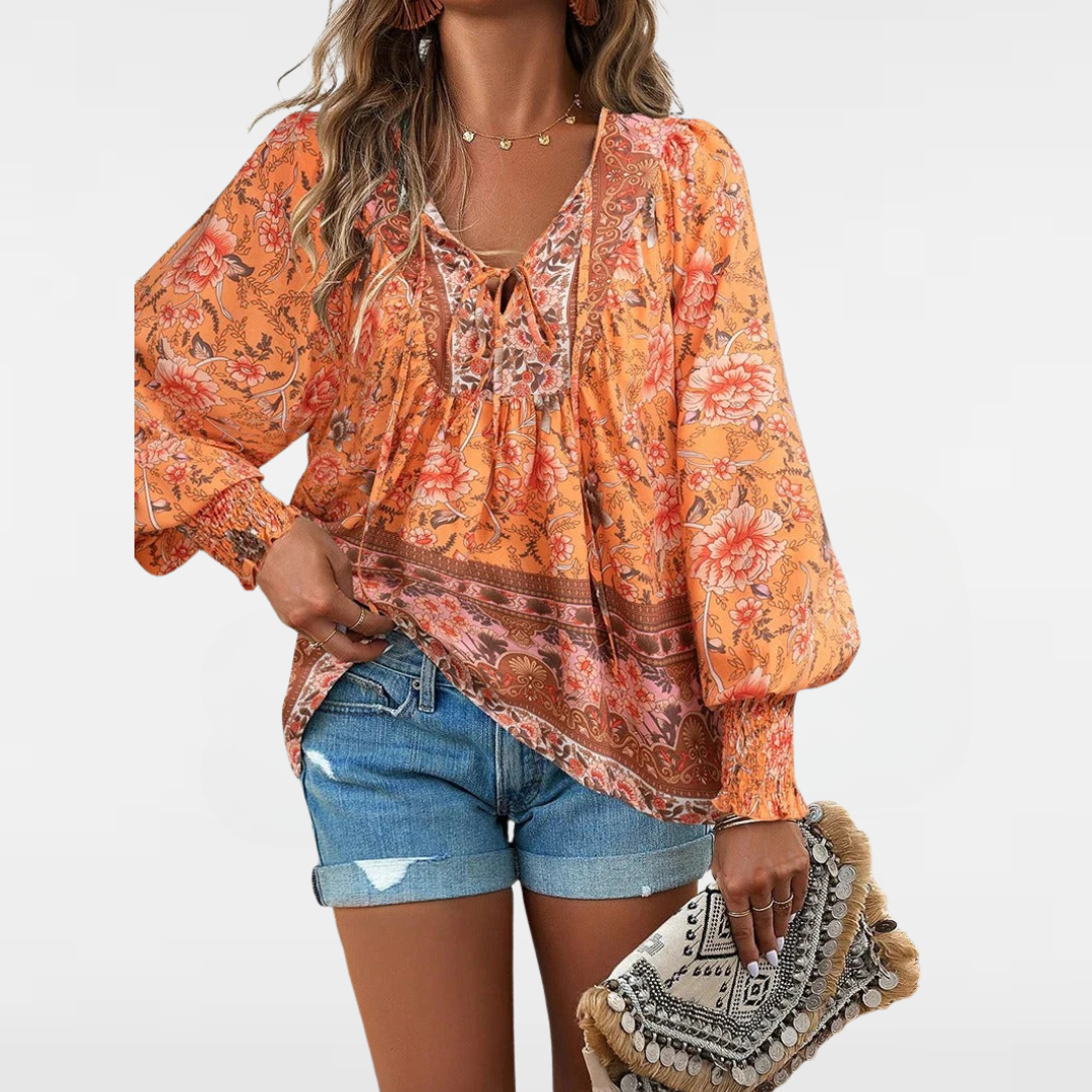 Lucy | Boho Floral Blouse