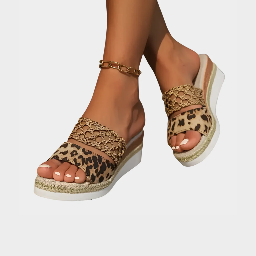 Maddison | Lightweight Leopard Print Sandals