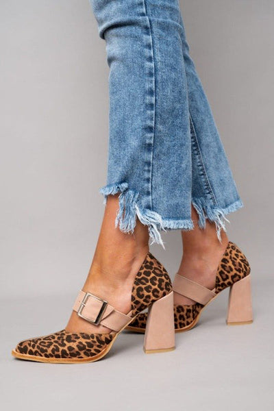 Mia - Leopard Print Suede Heels