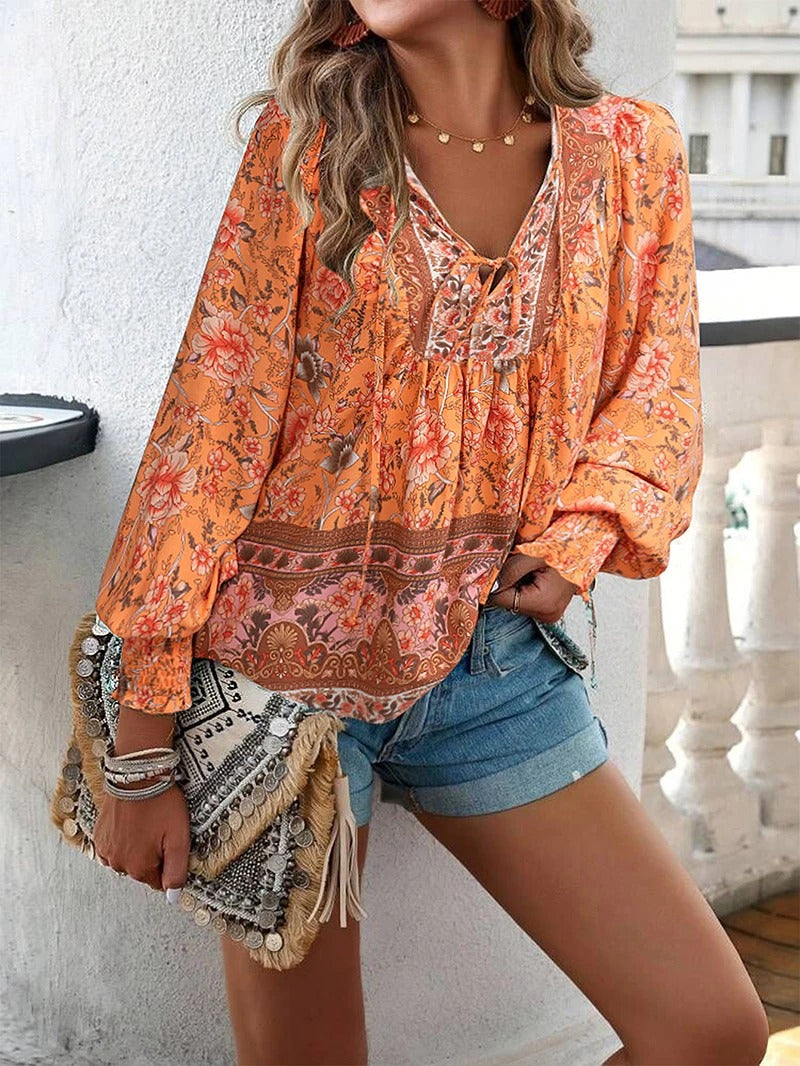 Lucy | Boho Floral Blouse