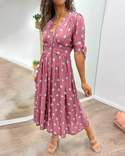Monique - Elegant Polka Dot Dress
