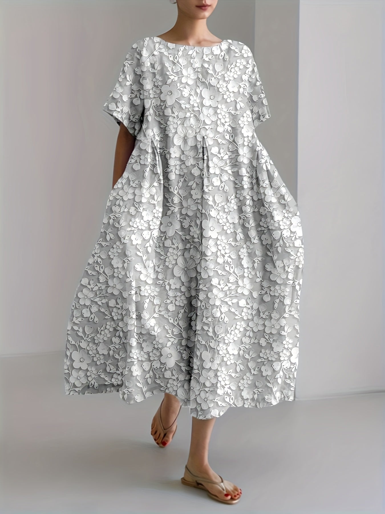 Sara - Cream Floral Dress