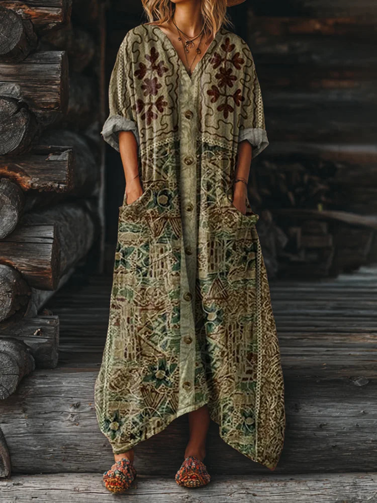 Ophira - Vintage Boho Dress with Pockets