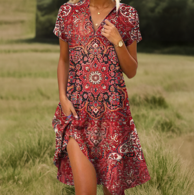 Callista | Printed V-Neck Dress