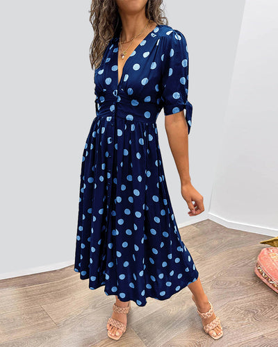 Monique - Elegant Polka Dot Dress