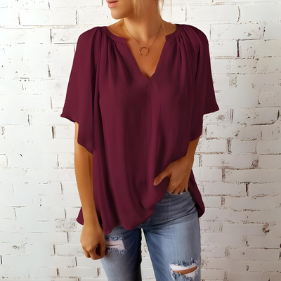 Tineke - Elegant V-Neck Blouse