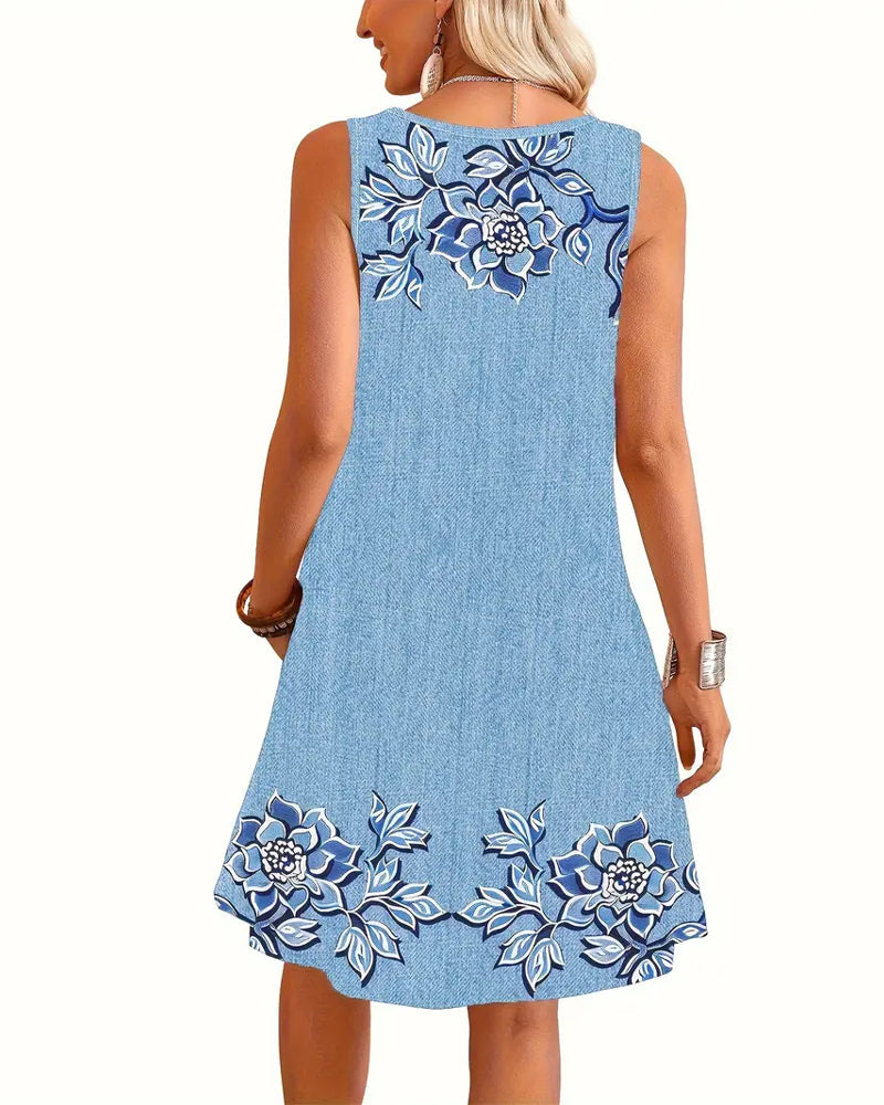 Isa - Sleeveless Denim Dress