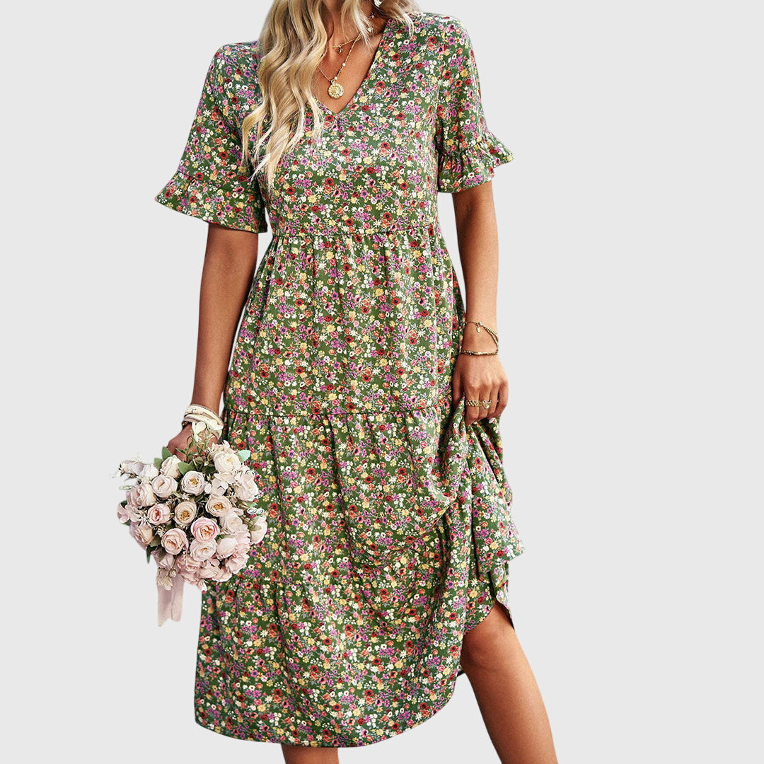 Carol | Summer floral midi dress