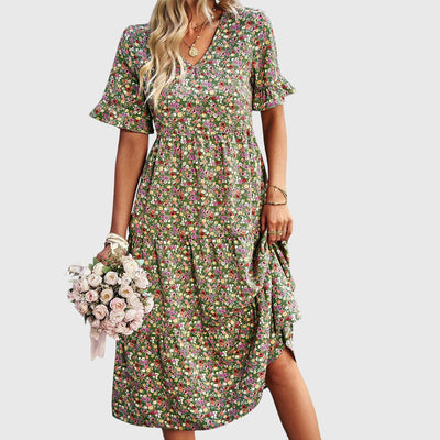 Carol | Summer floral midi dress