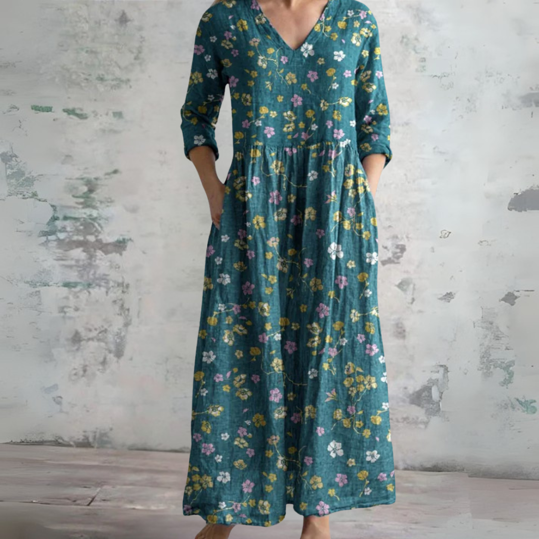 Camille - Romantic peony maxi dress
