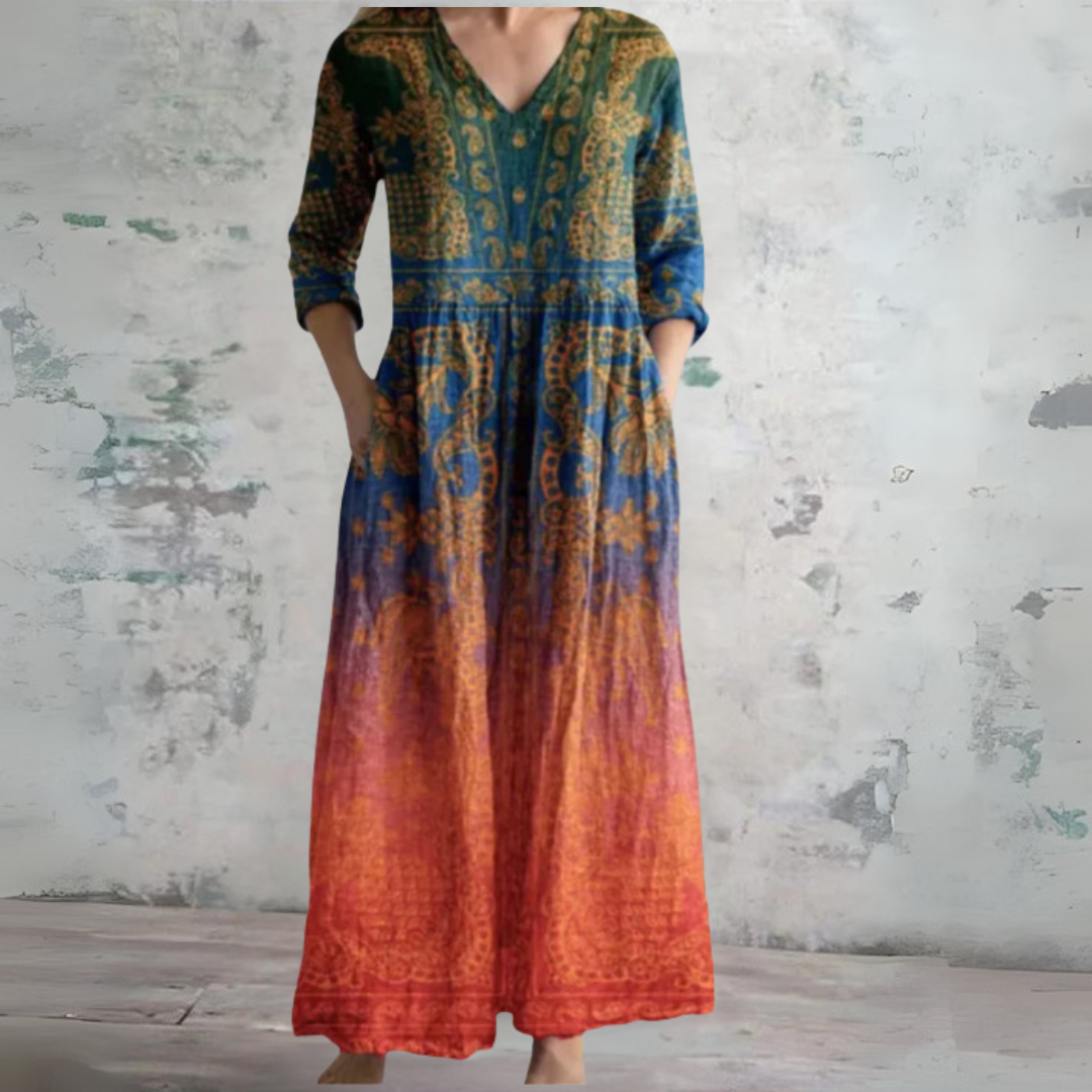 Auria - Vintage floral maxi dress