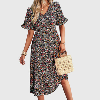 Carol | Summer floral midi dress