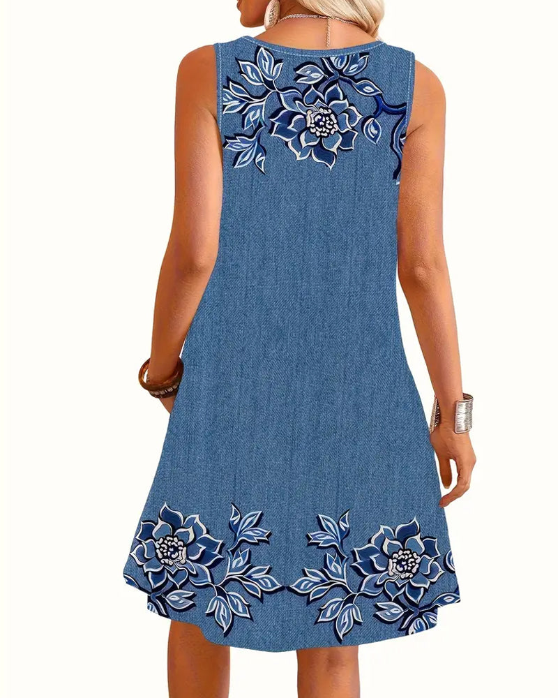 Isa - Sleeveless Denim Dress