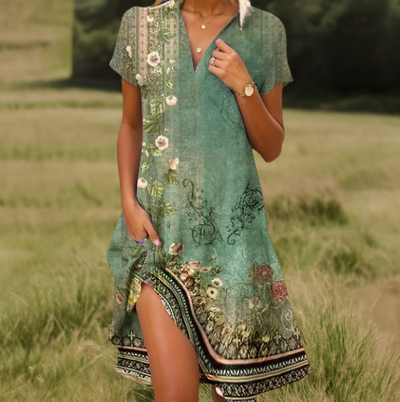 Callista | Printed V-Neck Dress