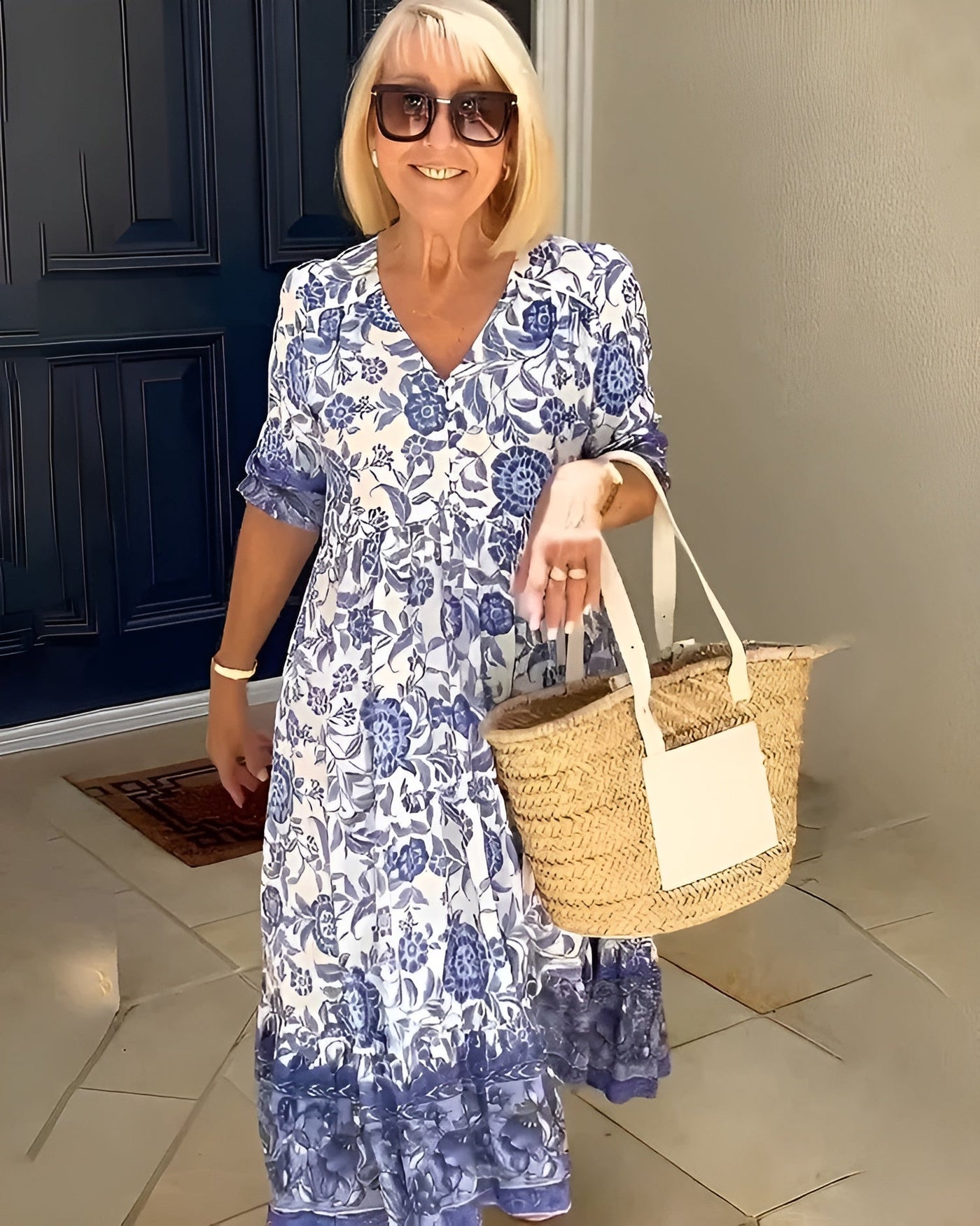 Evelyne – Floral Dress in Soft Viscose