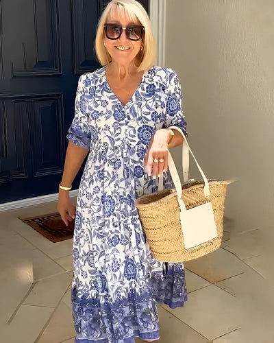 Evelyne – Floral Dress in Soft Viscose