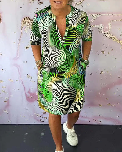 Amelia | Colourful V-Neck Dress