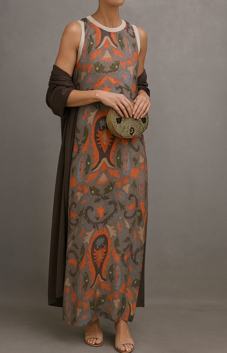 Lola | Elegant Maxi Dress with Matching Shawl