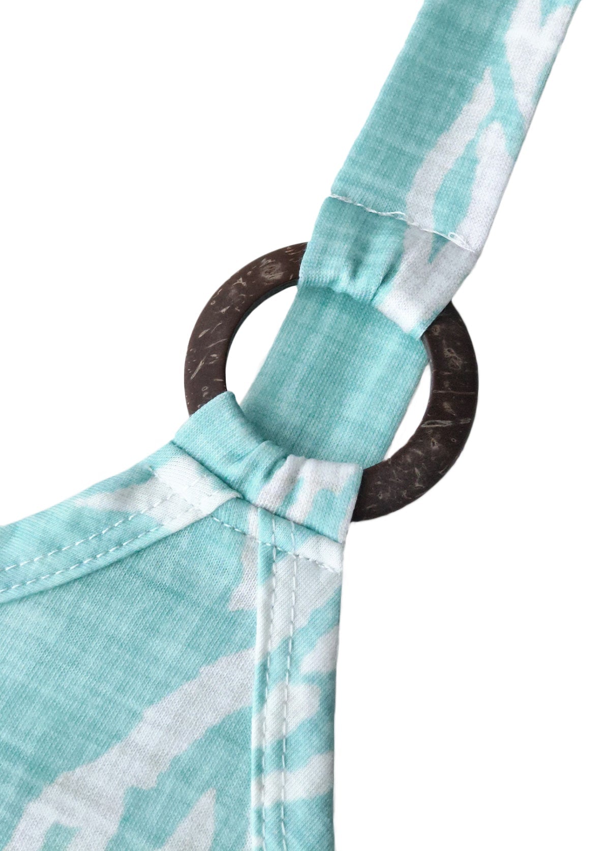 Claire - Circular Ring Tropical Plants Print Strappy Dress