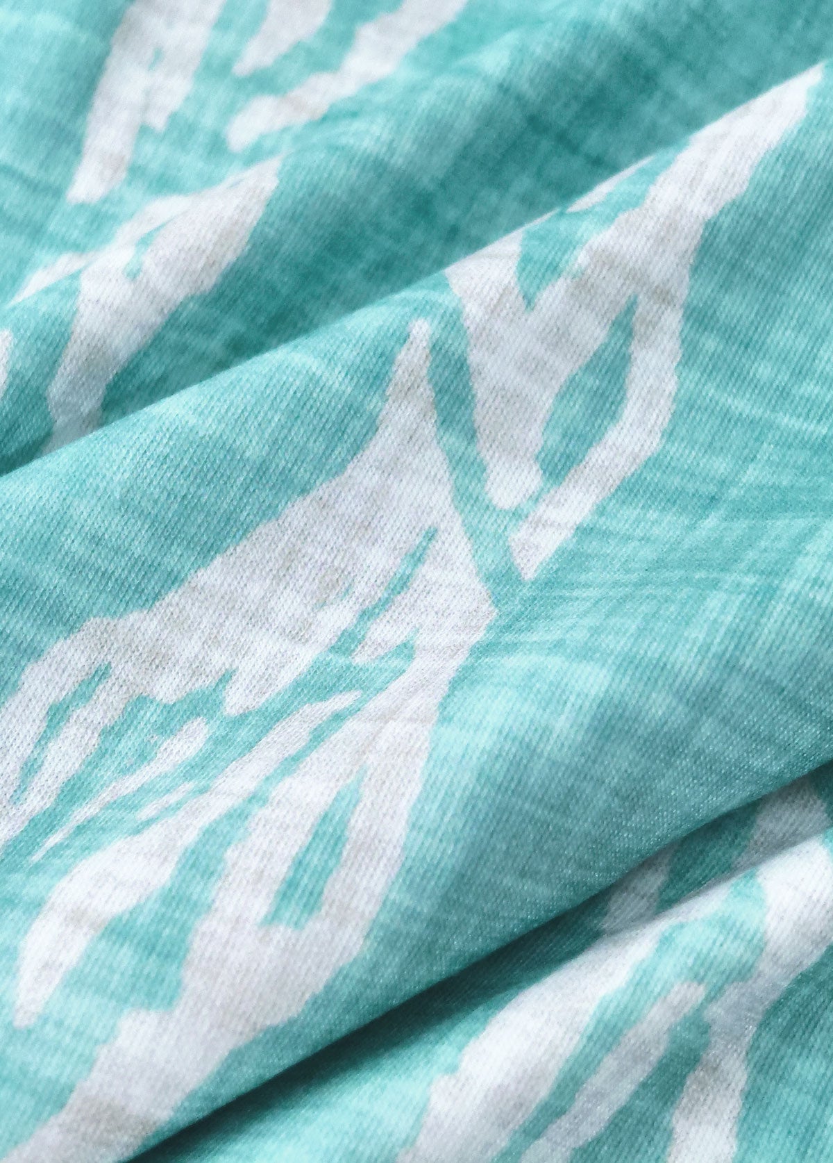 Claire - Circular Ring Tropical Plants Print Strappy Dress