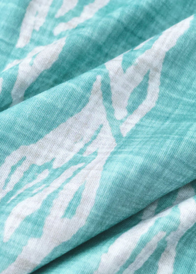 Claire - Circular Ring Tropical Plants Print Strappy Dress