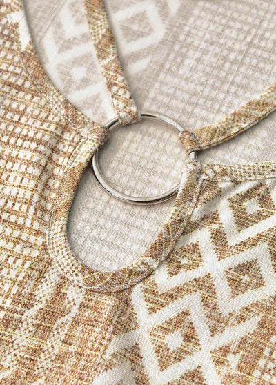 Lisa - Light Pink Circular Ring Floral Print Short Strappy Dress