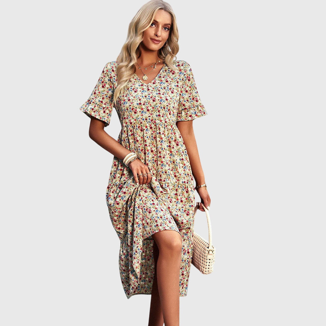Carol | Summer floral midi dress