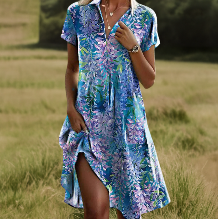 Callista | Printed V-Neck Dress
