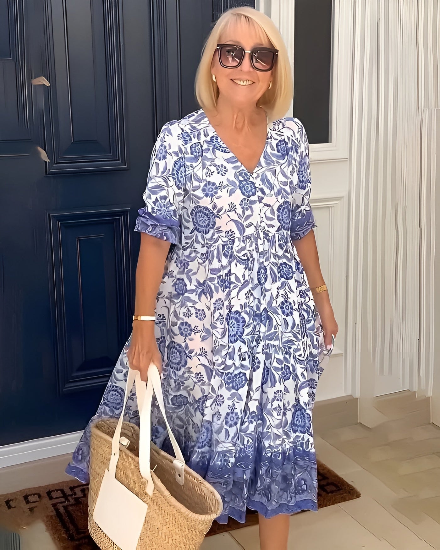 Evelyne – Floral Dress in Soft Viscose