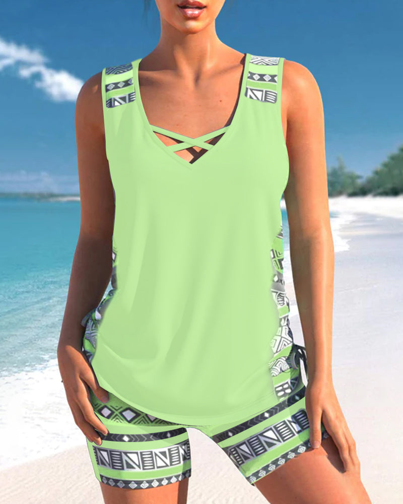 Sylvia - Tankini Featuring Geometric Print