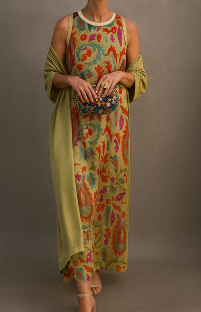 Lola | Elegant Maxi Dress with Matching Shawl