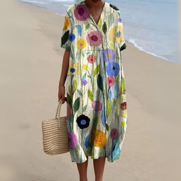 Etta - Colorful Floral Print Dress