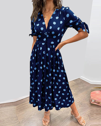 Monique - Elegant Polka Dot Dress