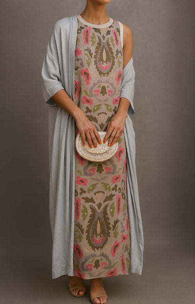 Lola | Elegant Maxi Dress with Matching Shawl