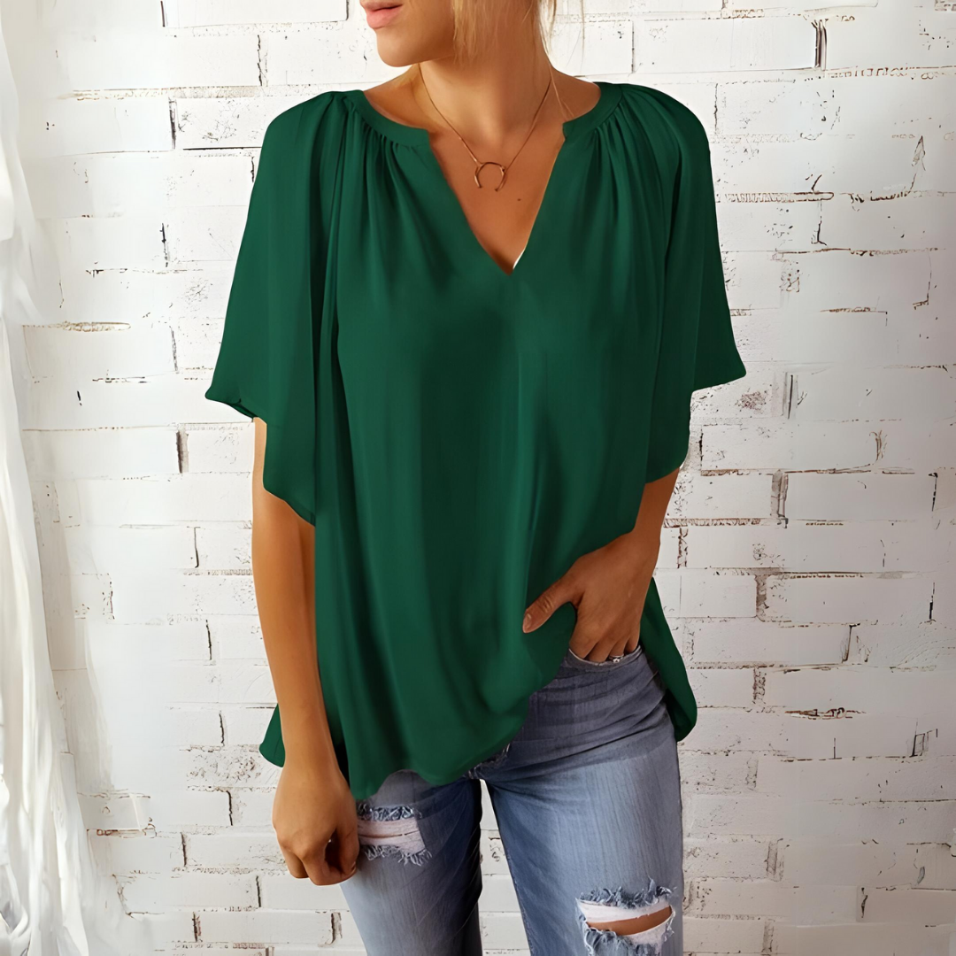 Tineke - Elegant V-Neck Blouse