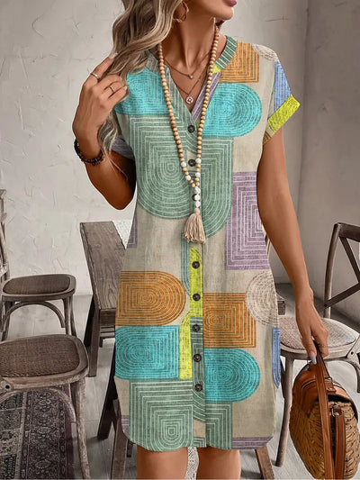 Lucille - Elegant Geometric Dress