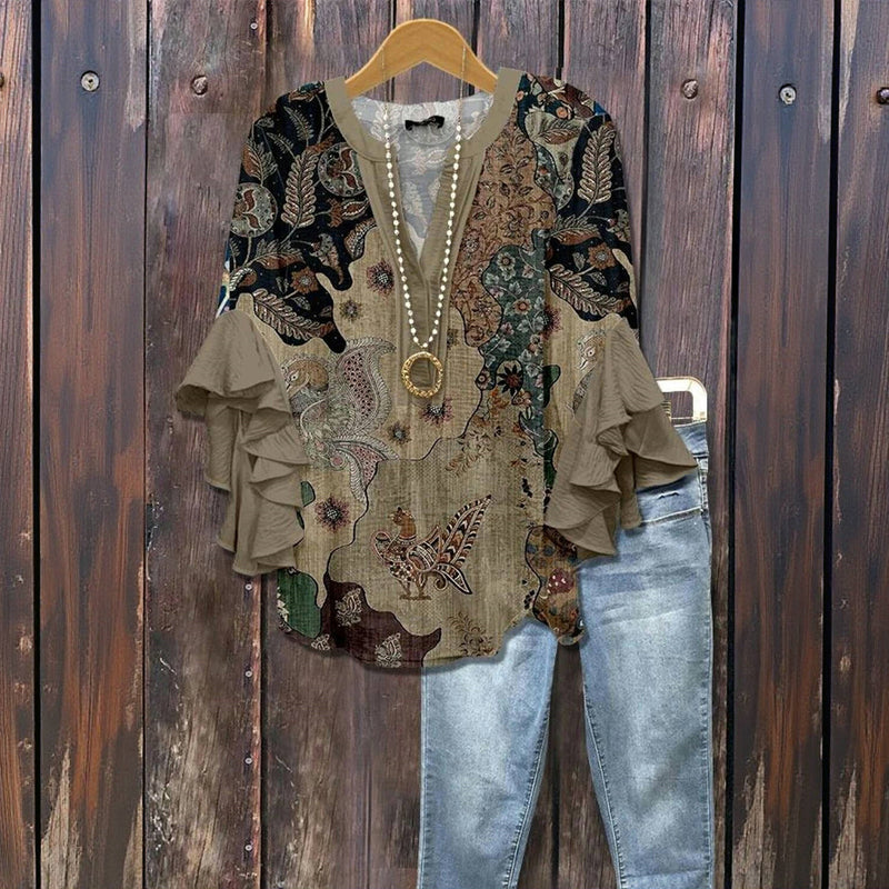 Boheme tapestry | vintage patch blouse