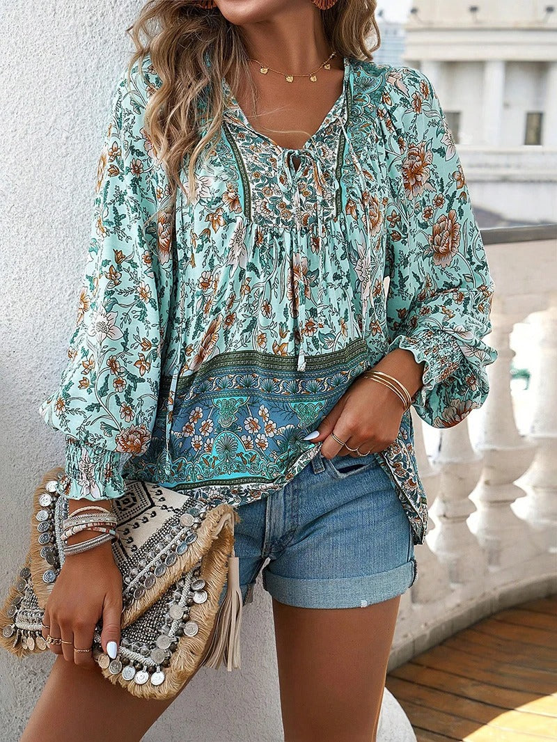 Lucy | Boho Floral Blouse