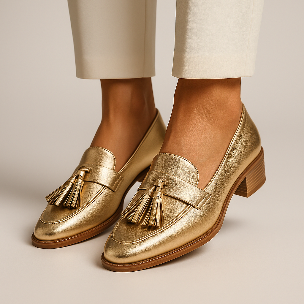 Celeste - Gold Loafers