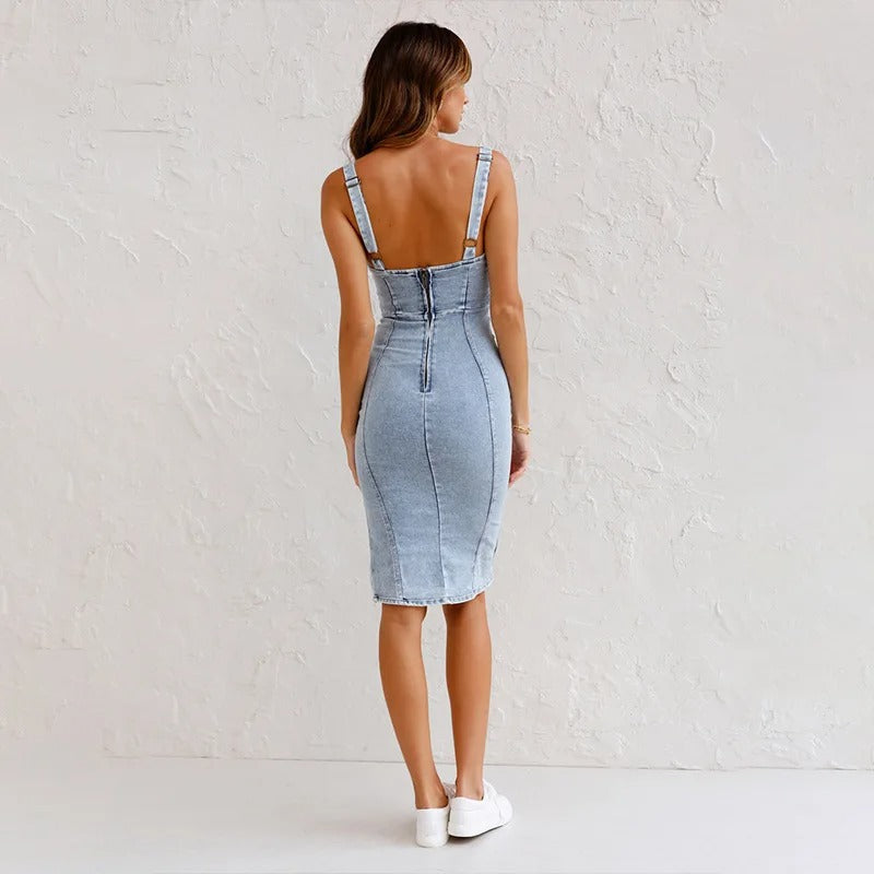 Janae - Denim Dress with Adjustable Straps