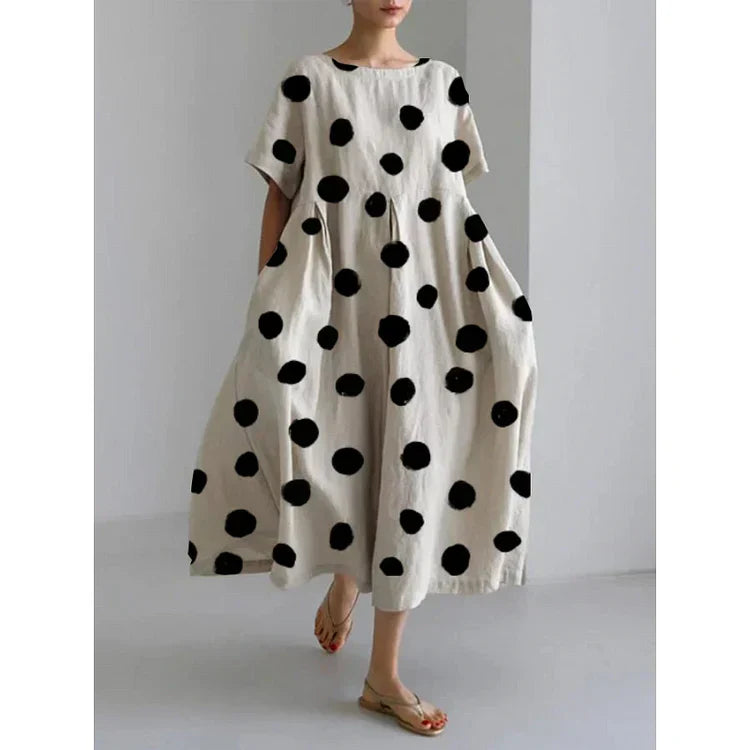 Mira – Polka Dot Fluid Viscose Dress