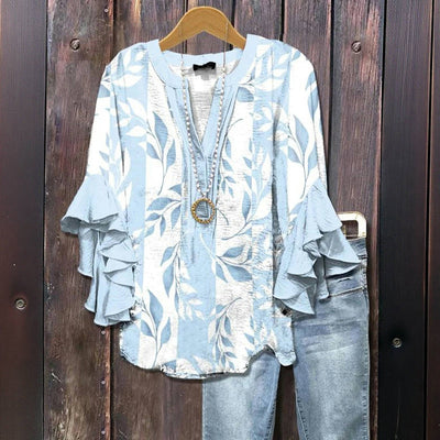 Misty vine | ruffled leaf blouse