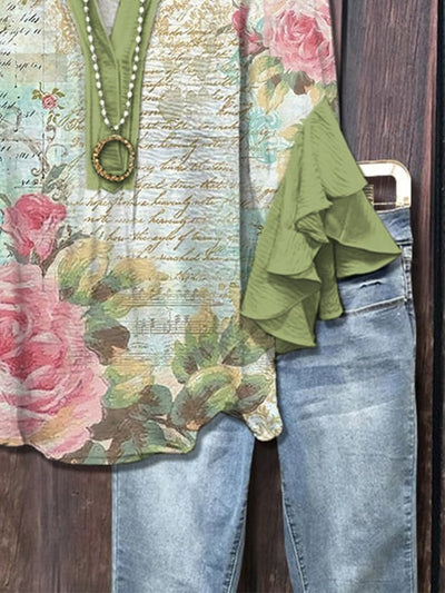 Elodie Garden | Vintage rose blouse