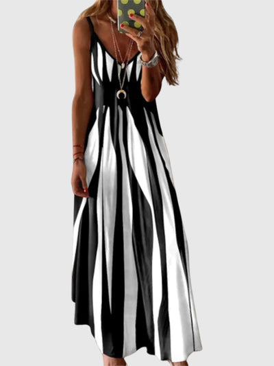 Ariella - Chic Sleeveless Striped Maxi Dress