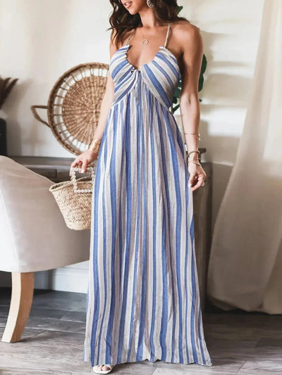 Aurelia - Backless Halter Maxi Dress