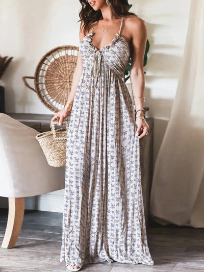 Aurelia - Backless Halter Maxi Dress