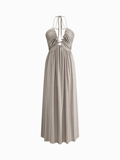 Aurelia - Backless Halter Maxi Dress