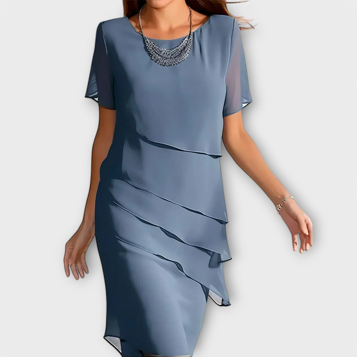 Lucy™ | Sleek Layered Midi Shift Dress