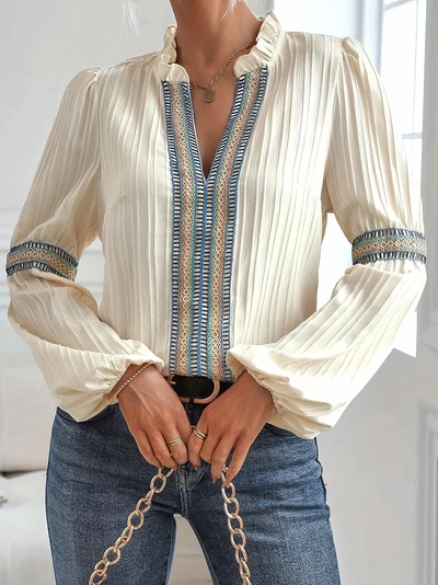 Kinsley | Luxurious V-Neck Blouse