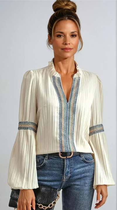 Kinsley | Luxurious V-Neck Blouse
